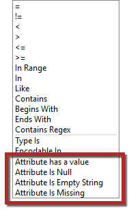 Null, empty, and missing value options in the Tester